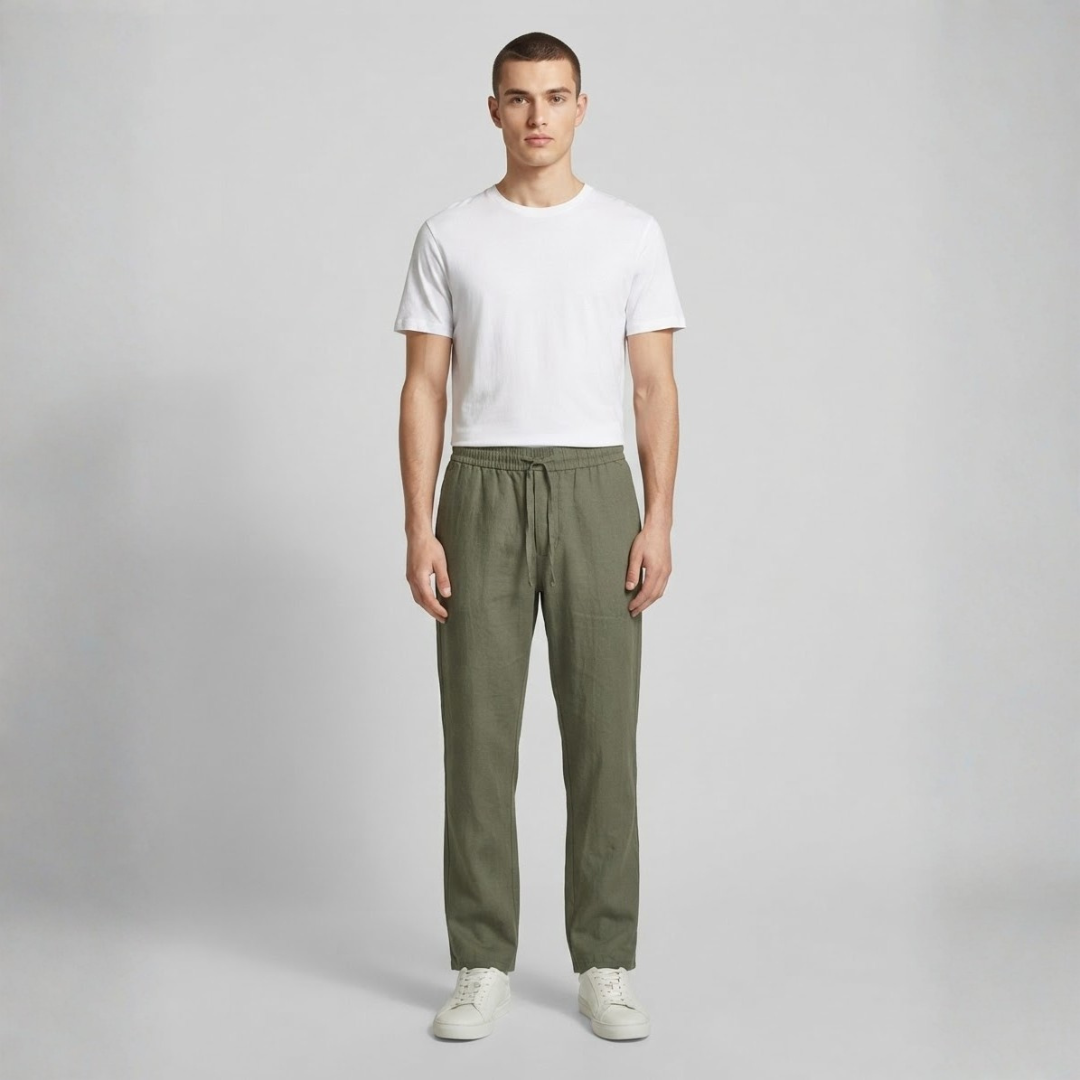 Olive Linen Pants