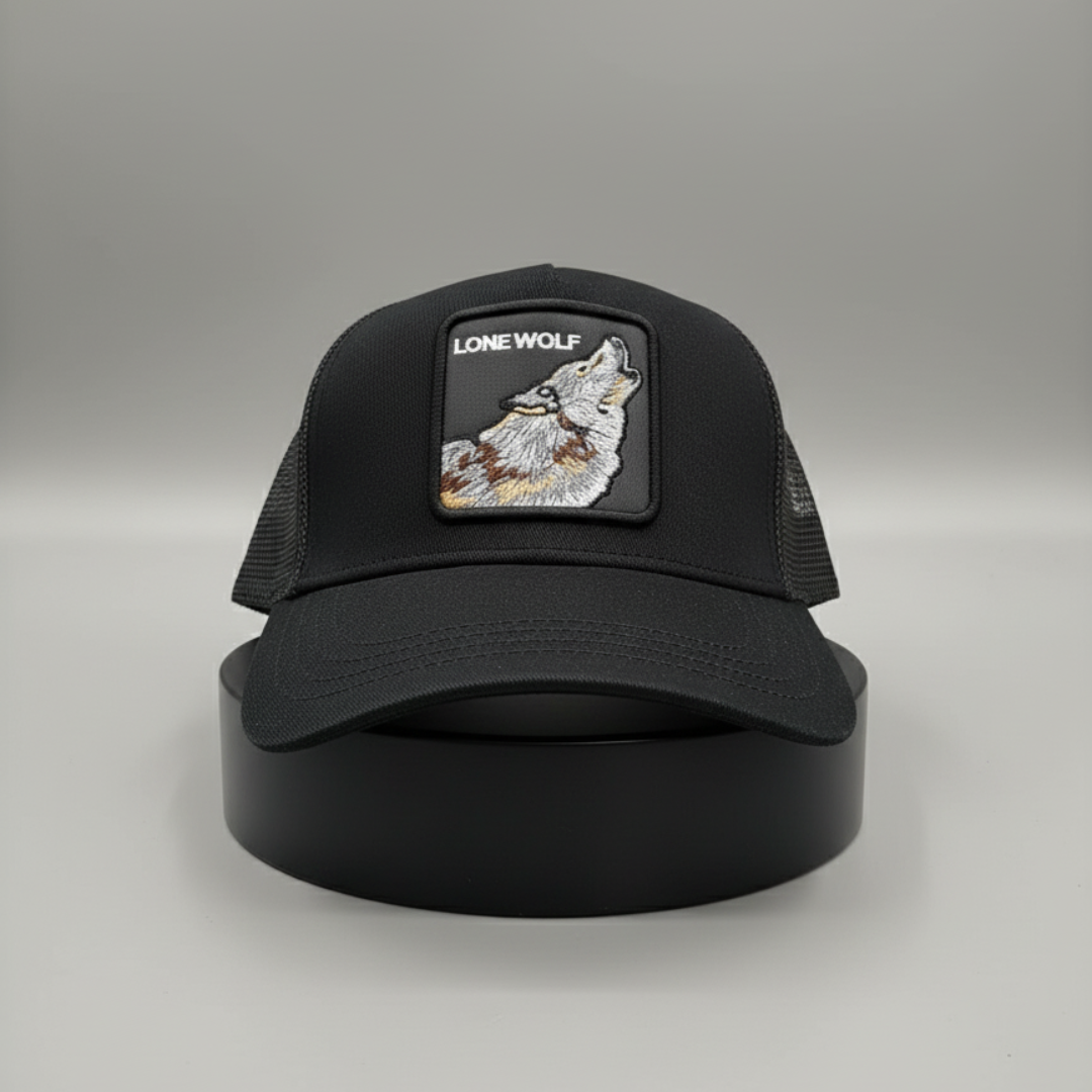 Black Cap with a Wolf Patch