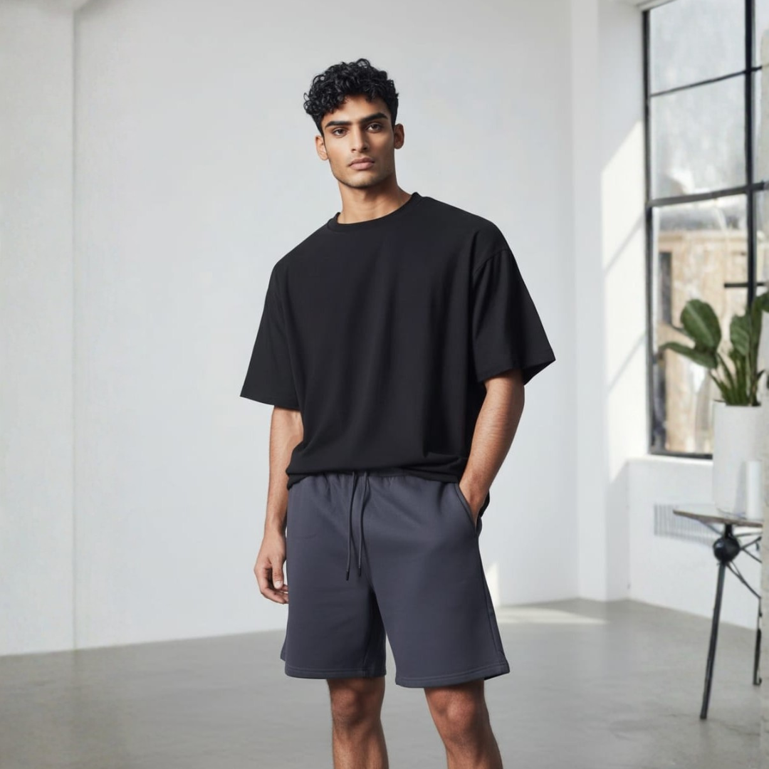 Graphite men shorts with a tonal drawstring waist