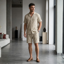 طقم لينن شورت وقميص